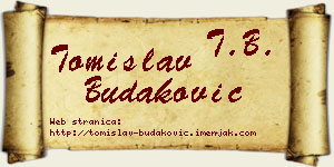 Tomislav Budaković vizit kartica